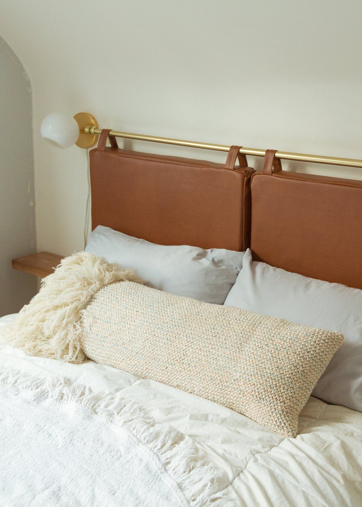 hanging pillow headboard template - The Sorry Girls