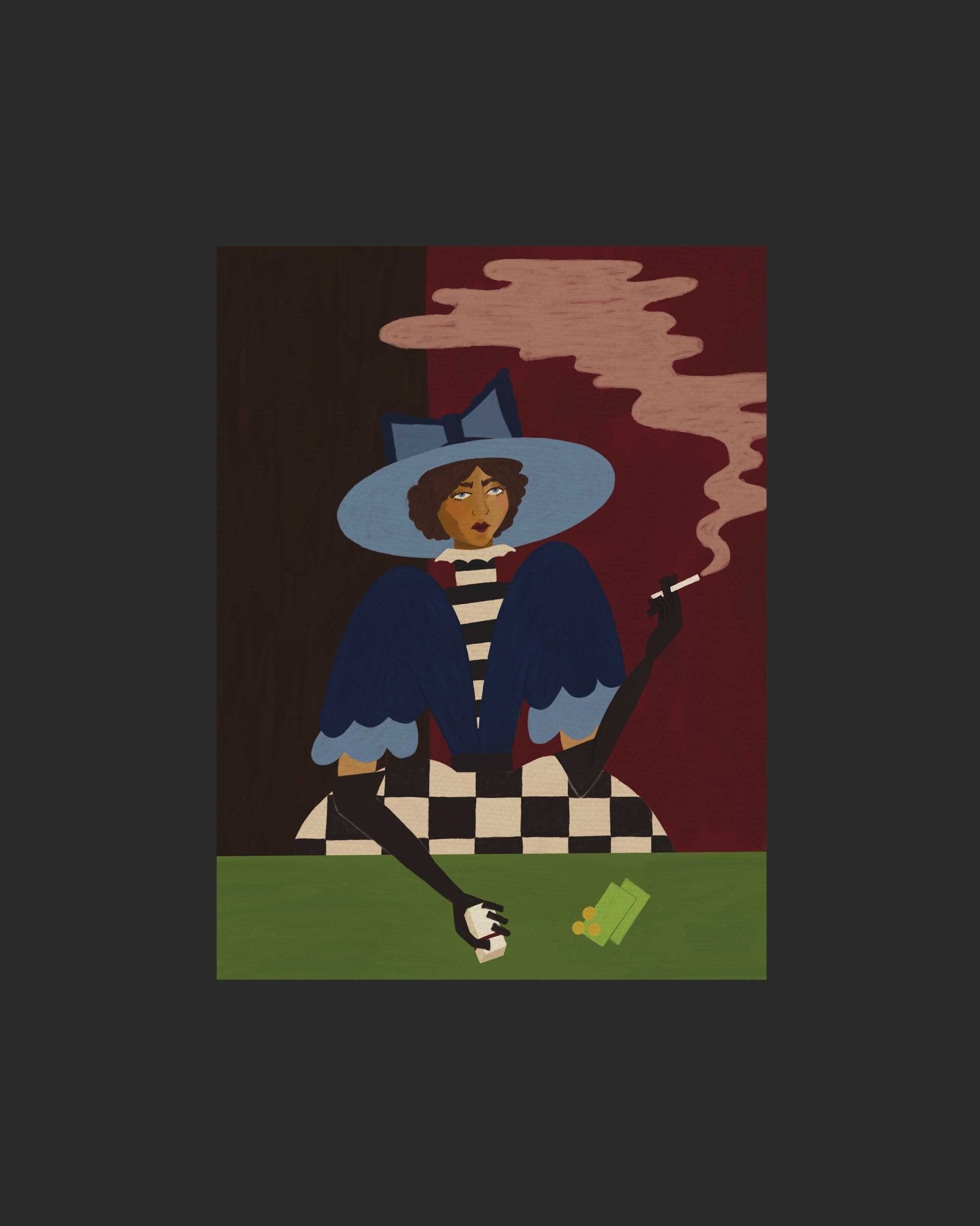 victorian smoking lady digital art